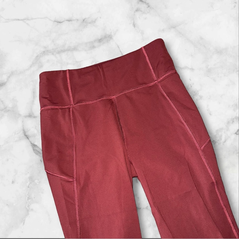 Lululemon Leggings 21‎ in Cropped Cassis Maroon Size 4 Womens Time To Sweat